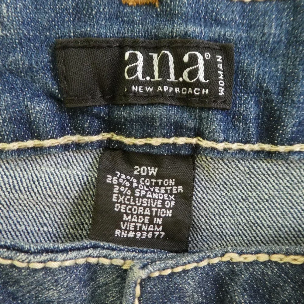 A.N.A. Jean Denim Shorts Rolled Cuff Boyfriend Bermuda 20W